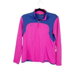 lafuma Woman's Sz M? Pink and Purple Colorblock Quarter Zip Performance Pullover